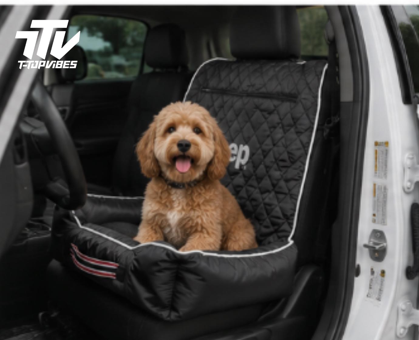 Officially Licensed Jeep Pet Travel Bed | Seat Armour Portable Dog Car Seat