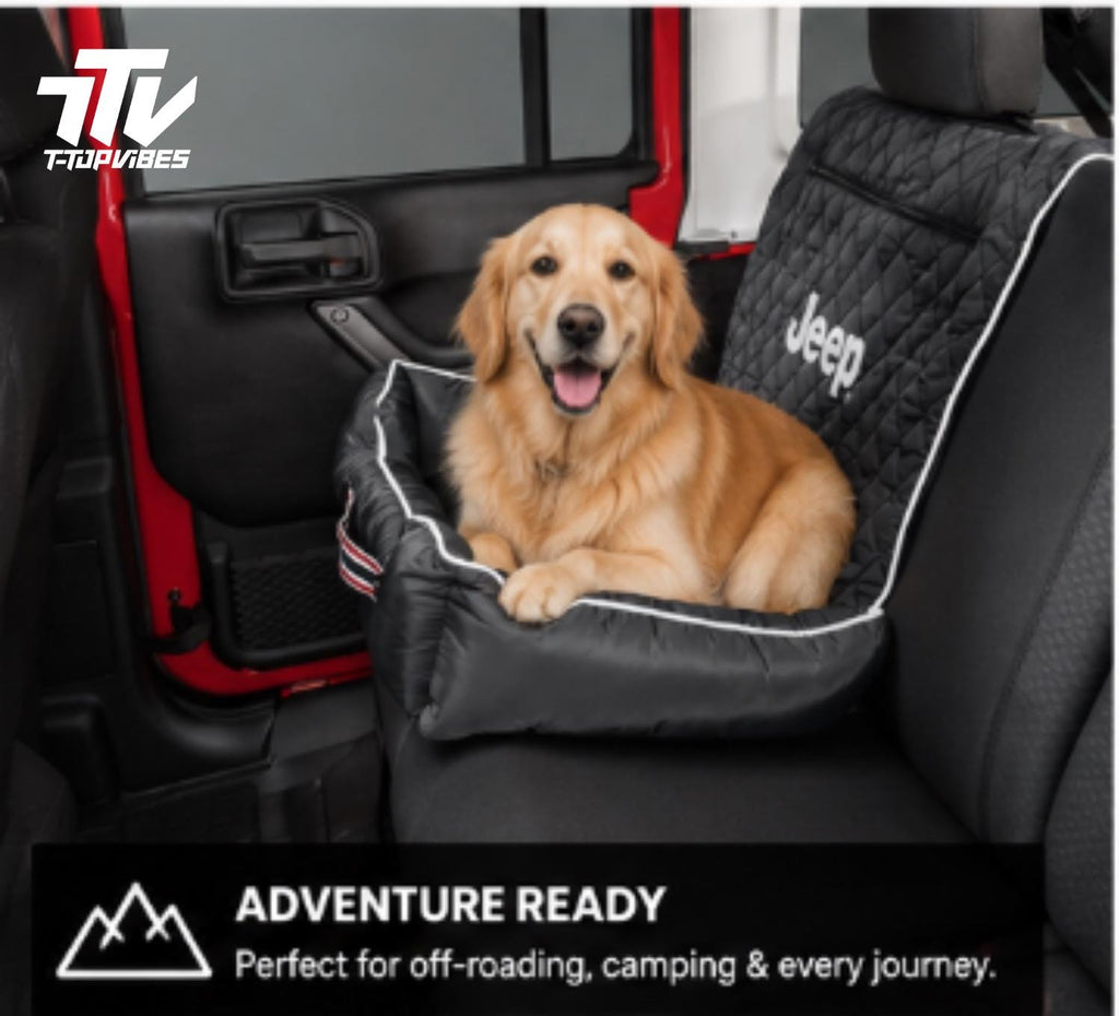 Officially Licensed Jeep Pet Travel Bed | Seat Armour Portable Dog Car Seat