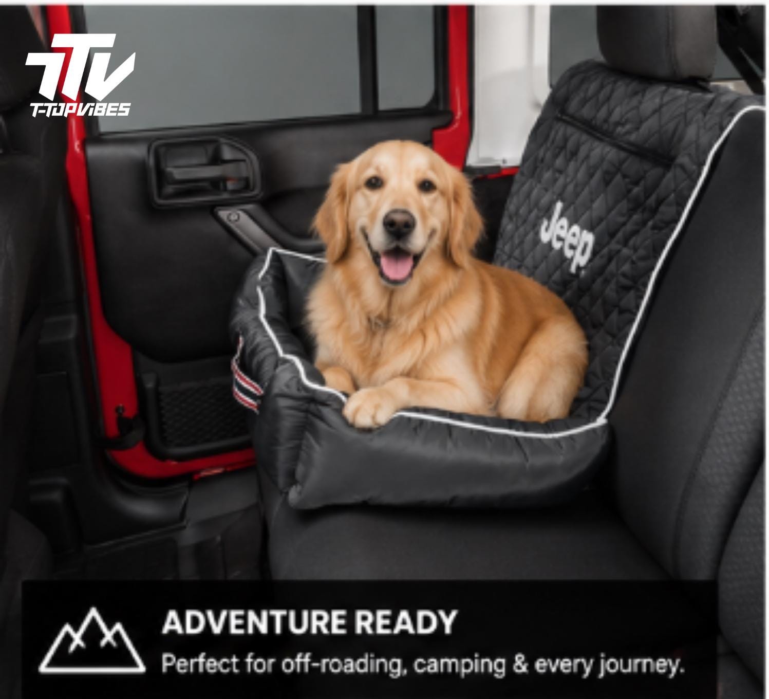 Officially Licensed Jeep Pet Travel Bed | Seat Armour Portable Dog Car Seat