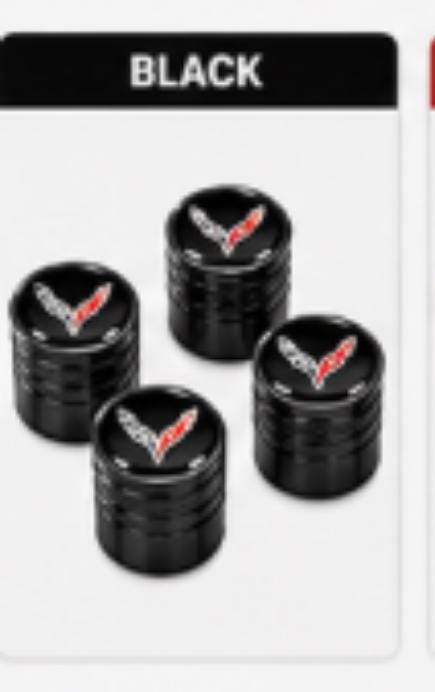 Officially Licensed C8 Corvette Billet Aluminum Valve Stem Caps (Set of 4)