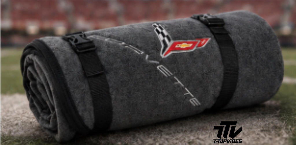 Officially Licensed Corvette C8 Stadium Blanket | Water-Resistant Outdoor Use