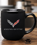 C7 Corvette Matte Black Ceramic Coffee Mug | 16 oz Officially Licensed Logo Cup