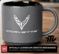 Officially Licensed C8 Corvette Coffee Mug | Gray Ceramic 16 oz Cup