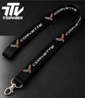 Officially Licensed C8 Corvette Lanyard | Black Chevrolet Key Strap