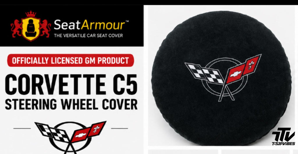 Corvette C5 Steering Wheel Cover (Fits 1997-2004 Corvette) | Officially Licensed GM | Seat Armour