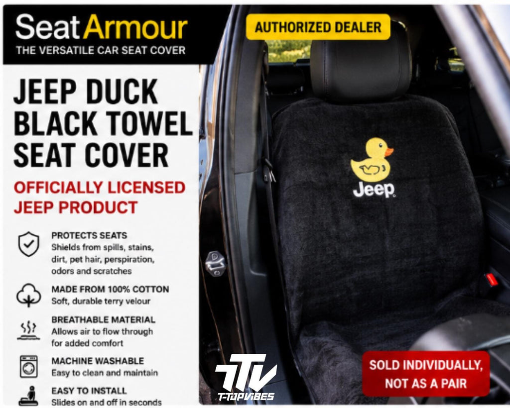 Officially Licensed Jeep Duck Black Cotton Seat Cover Towel