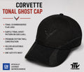 C8 Corvette Tonal Ghost Cap | Black Cotton Twill Baseball Hat (OSFM)