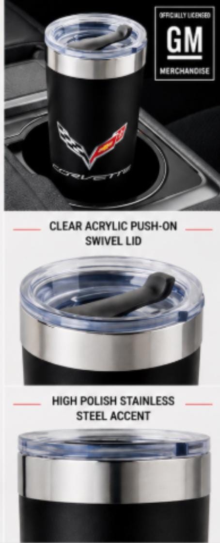 C7 Corvette 20 oz Tumbler | Officially Licensed Stainless Steel Travel Mug