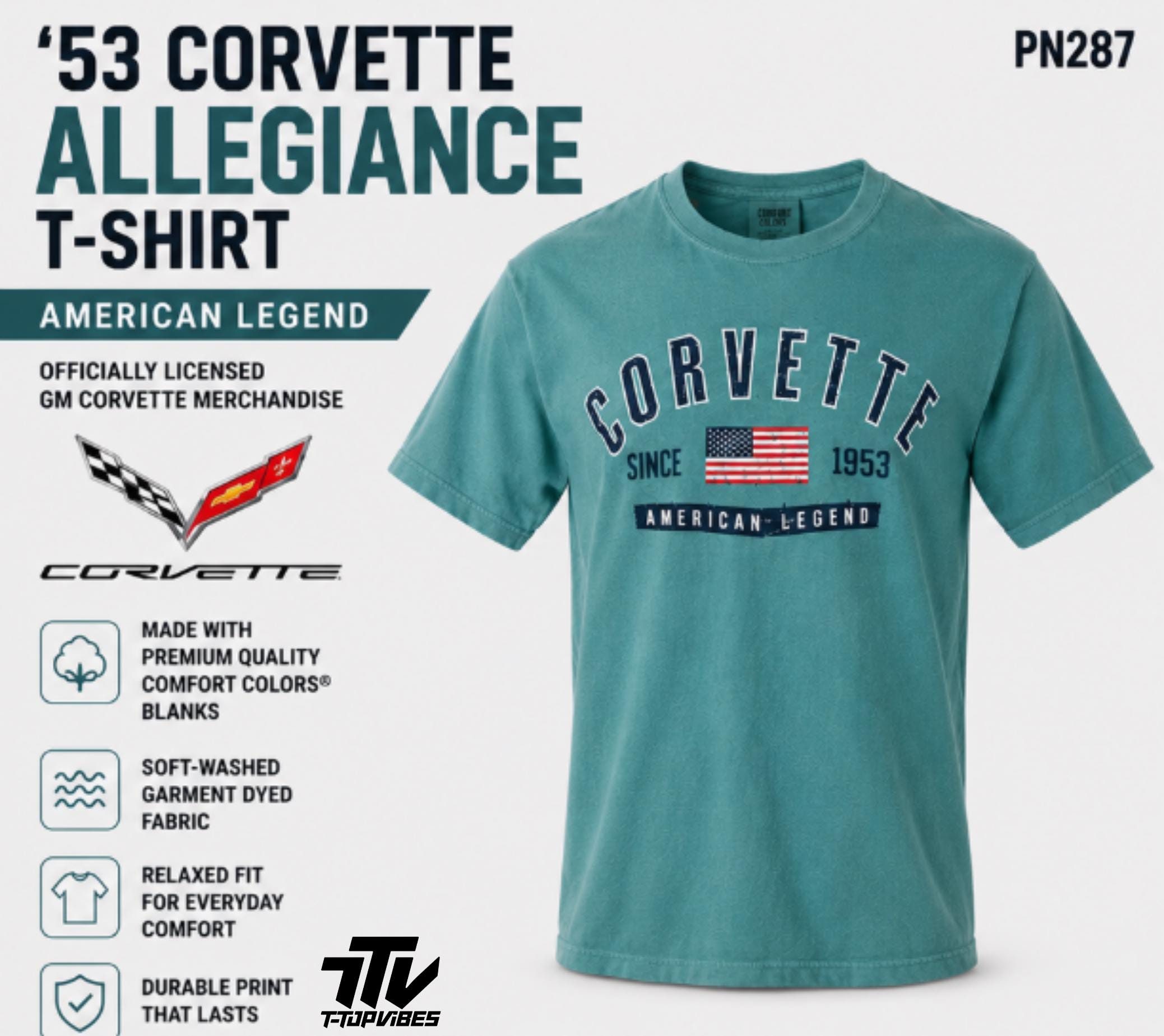 Corvette Allegiance T-Shirt | Vintage American Flag Comfort Colors® Tee