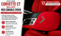Corvette C7 Red Console Cover | 2014-2019 Armrest Protector, Cotton Terry Velour