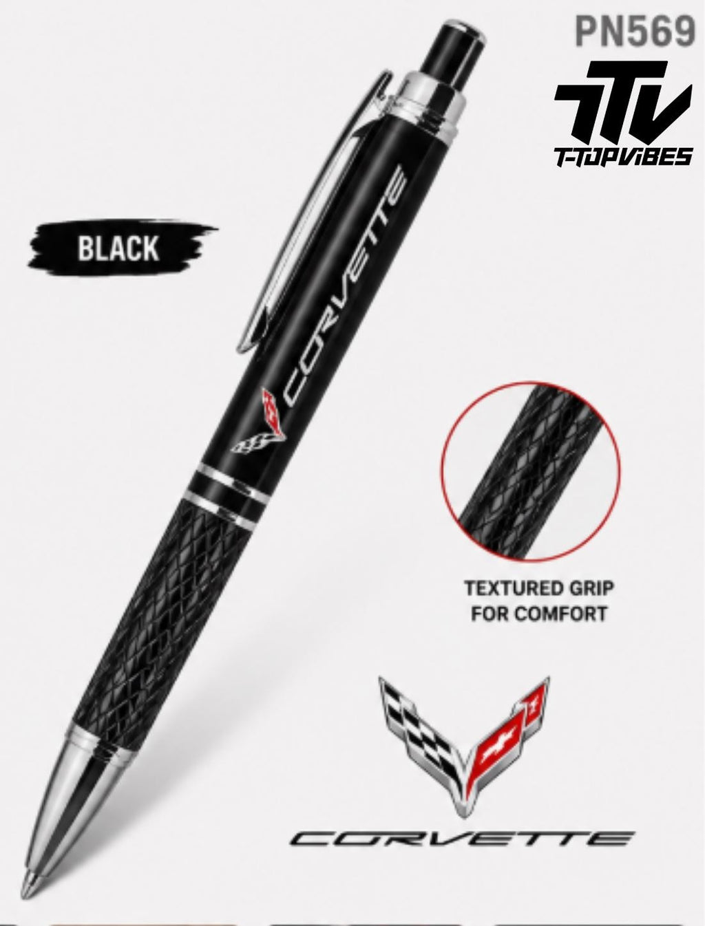 Corvette C7 Phoenix Pen | Textured Grip Ballpoint