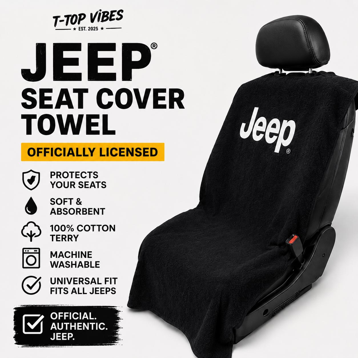 Jeep Seat Armour Seat Cover | 100% Cotton Terry, Universal Fit