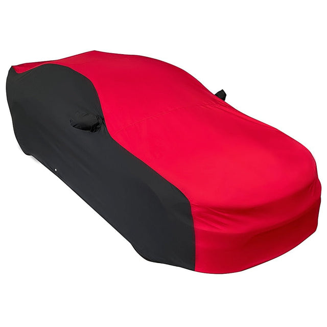 2005-2023 Dodge Charger Ultraguard Plus Car Cover - 300D Indoor/Outdoor Protection - Red/Black fitted over a vehicle