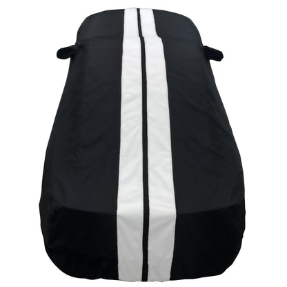 Ford Mustang Ultraguard Plus Car Cover - 300D Indoor/Outdoor Protection - Black with Gray Stripes