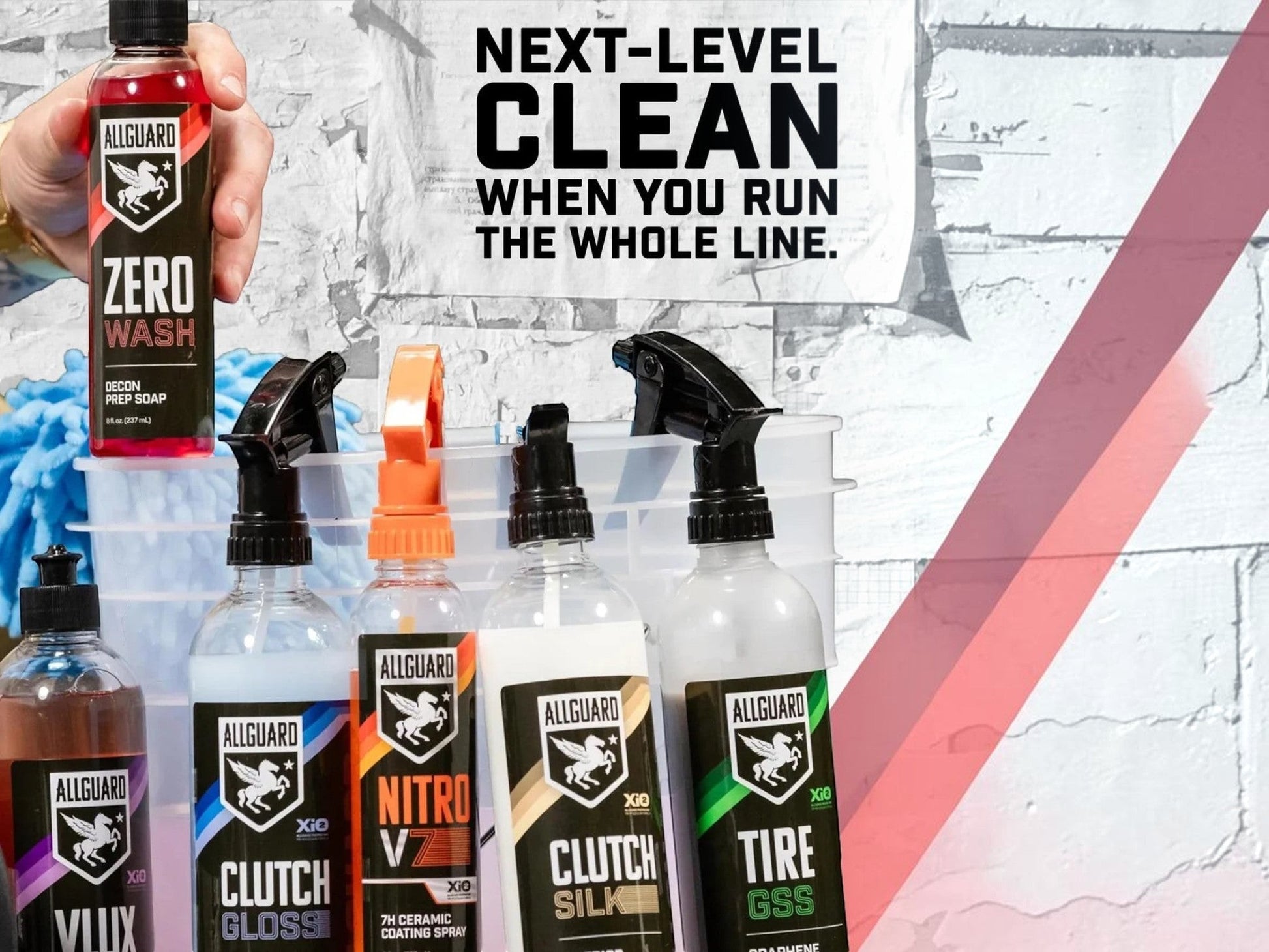 T-Top Vibes AllGuard ceramic coating and paint prep kit featuring various spray bottles and cleaning products.