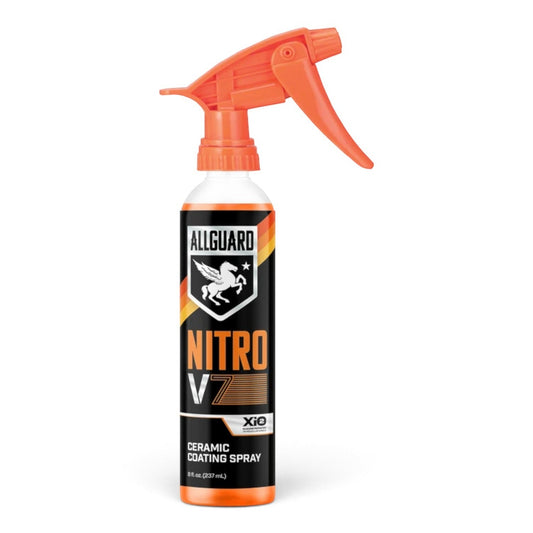 T-Top Vibes AllGuard NITRO V7 8 oz ceramic spray coating bottle with orange trigger sprayer for vehicle protection.
