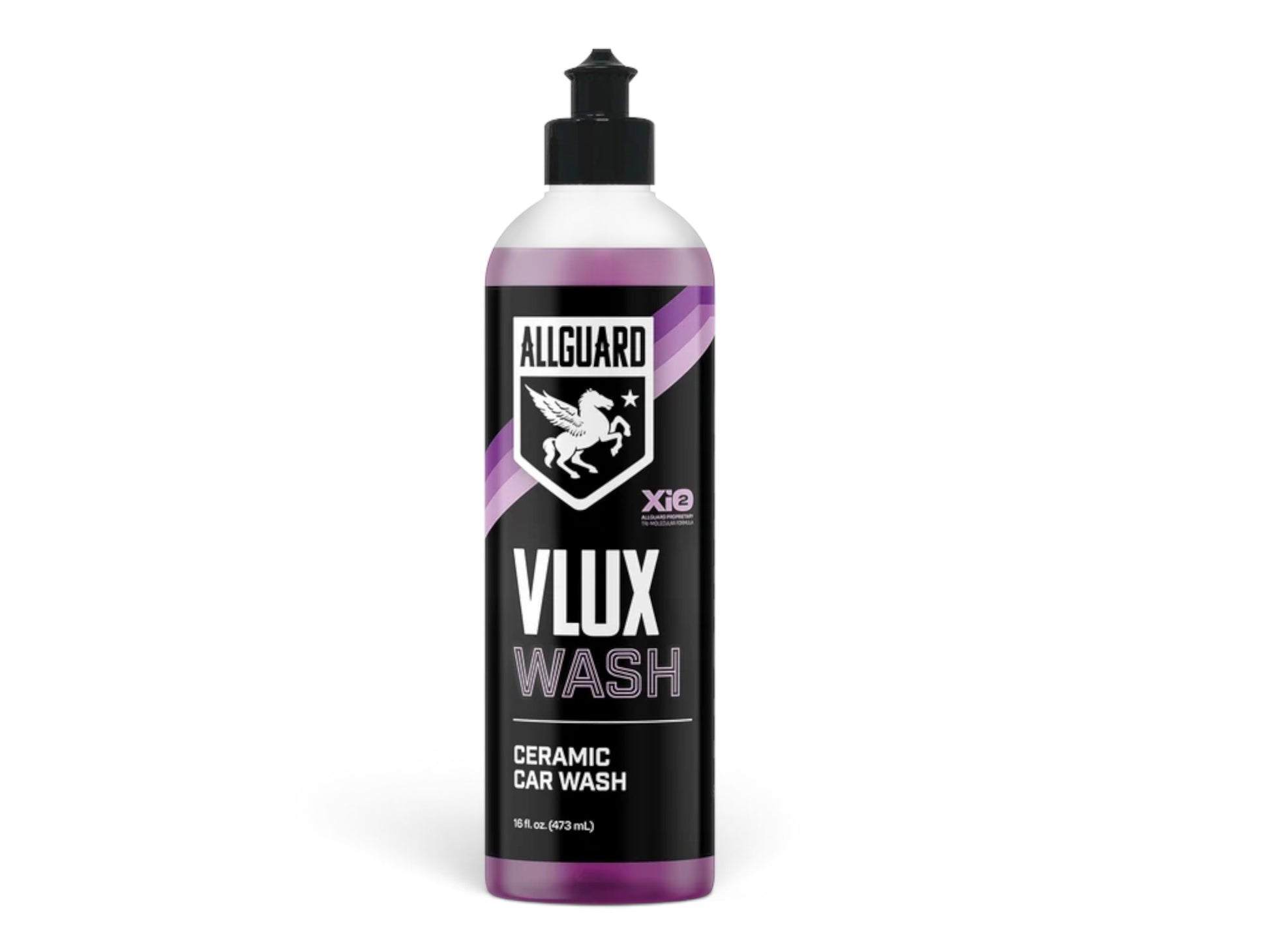 T-Top Vibes AllGuard VLUX ceramic maintenance car wash in a 16 oz purple liquid bottle with a black flip-top cap.