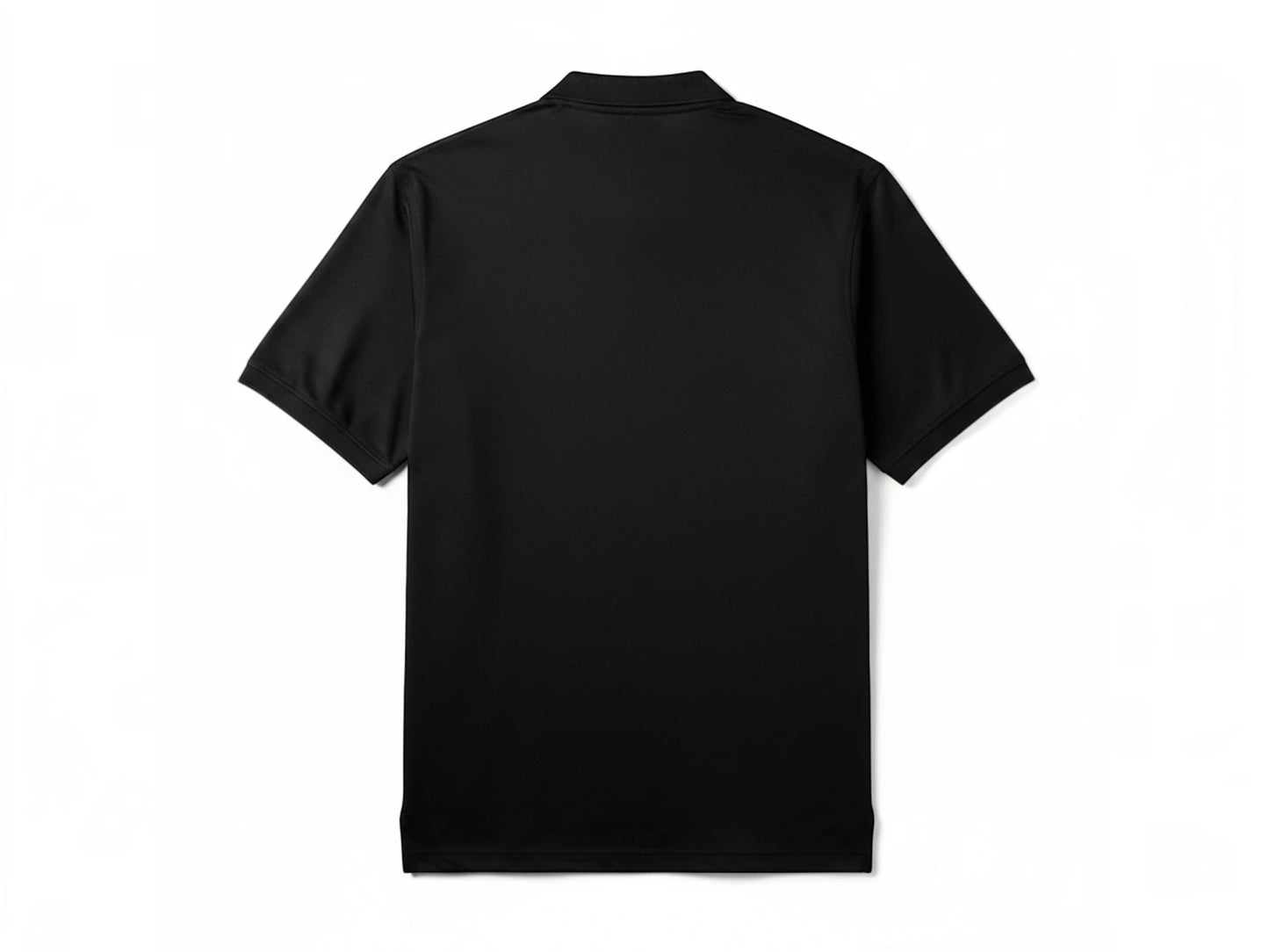 Back view of a black T-Top Vibes men's Callaway performance polo shirt made from moisture-wicking jersey fabric.