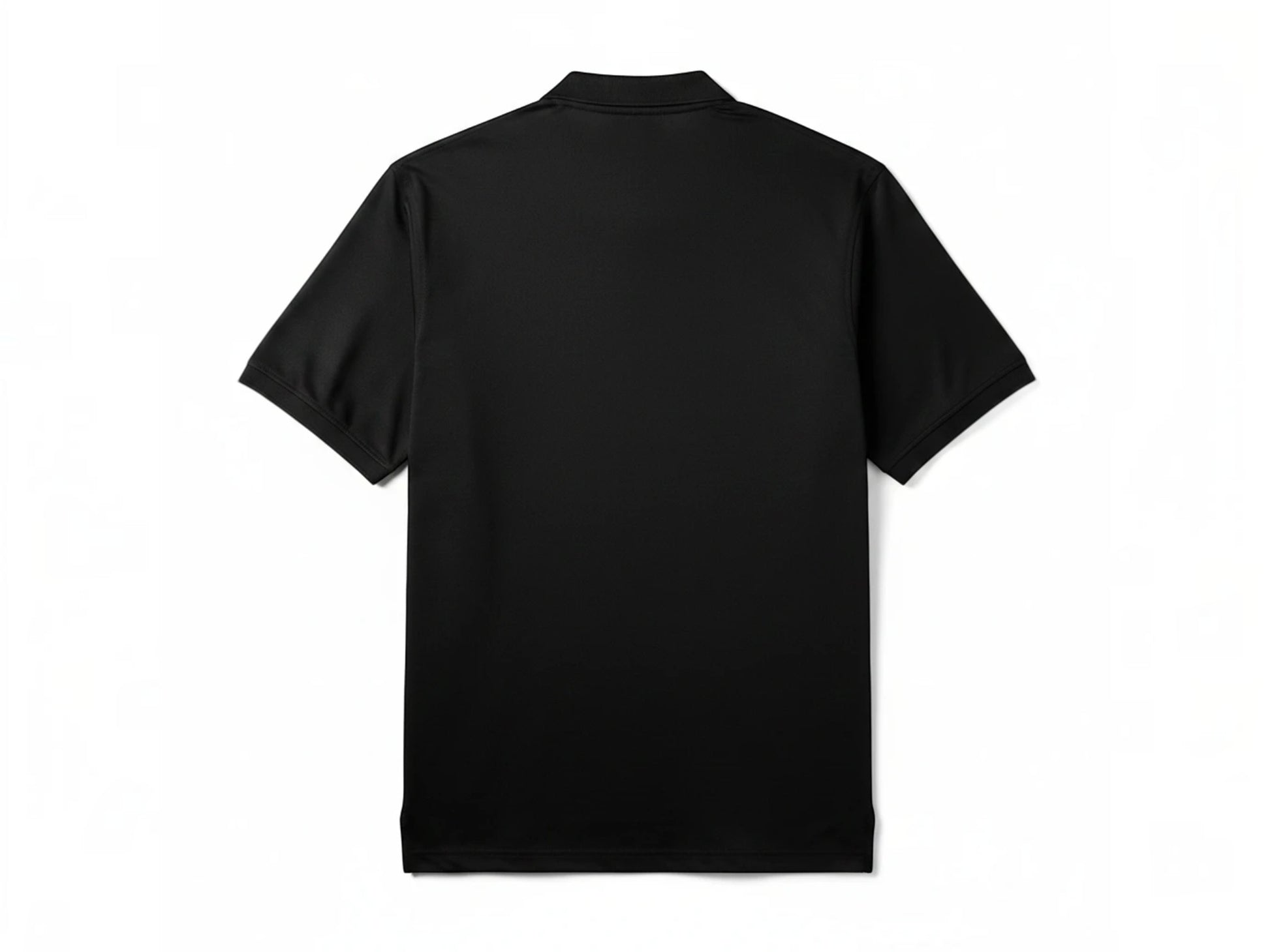 Back view of a black T-Top Vibes men's Callaway performance polo shirt made from moisture-wicking jersey fabric.
