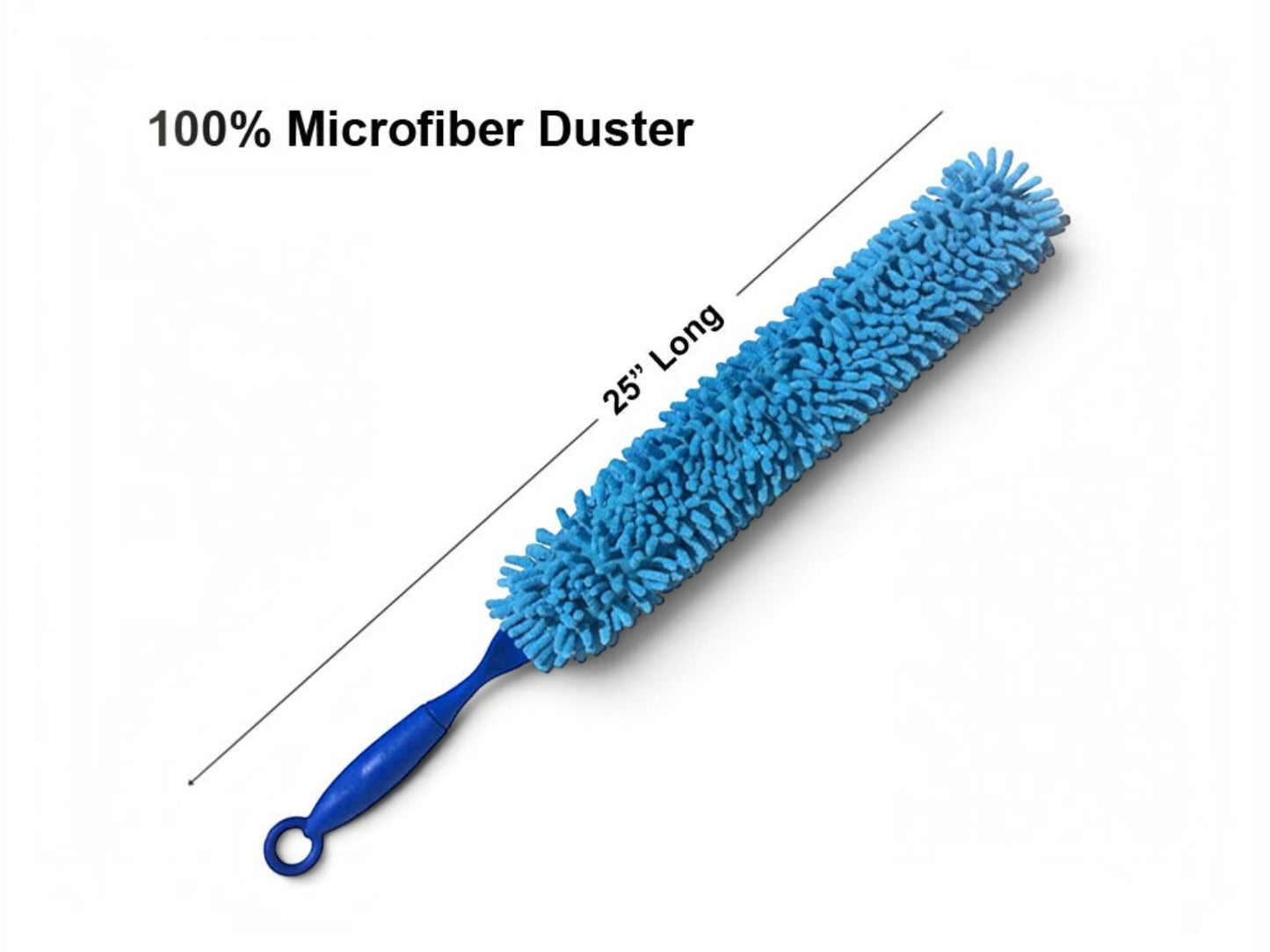 T-Top Vibes 25-inch blue microfiber car duster with a flexible design for interior and exterior vehicle cleaning.