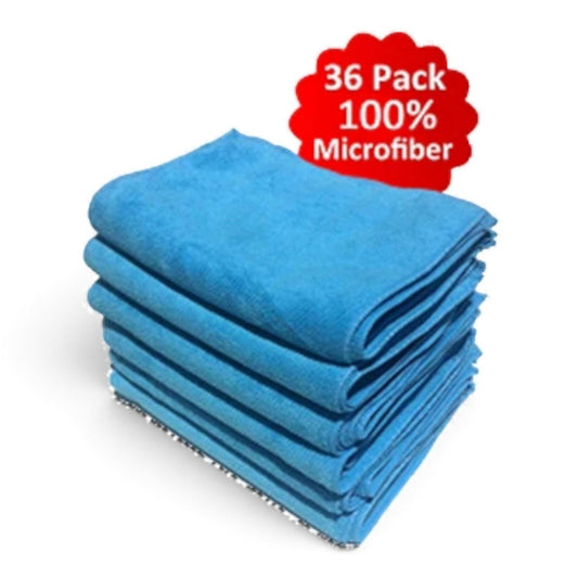 T-Top Vibes 36-pack of blue ultra-plush microfiber detailing cloths for automotive interior and exterior cleaning