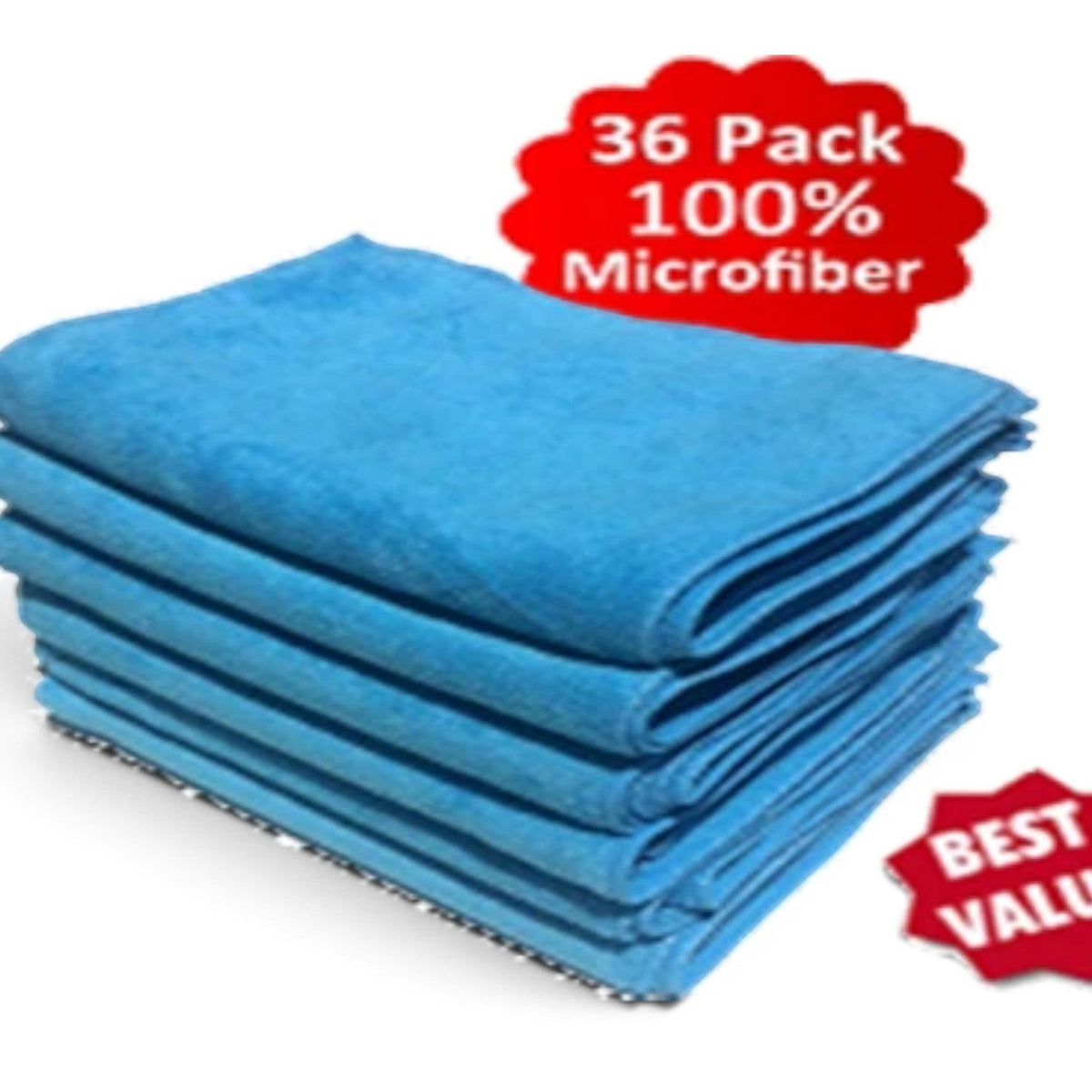 T-Top Vibes 36-pack of blue ultra-plush microfiber detailing cloths for automotive interior and exterior cleaning