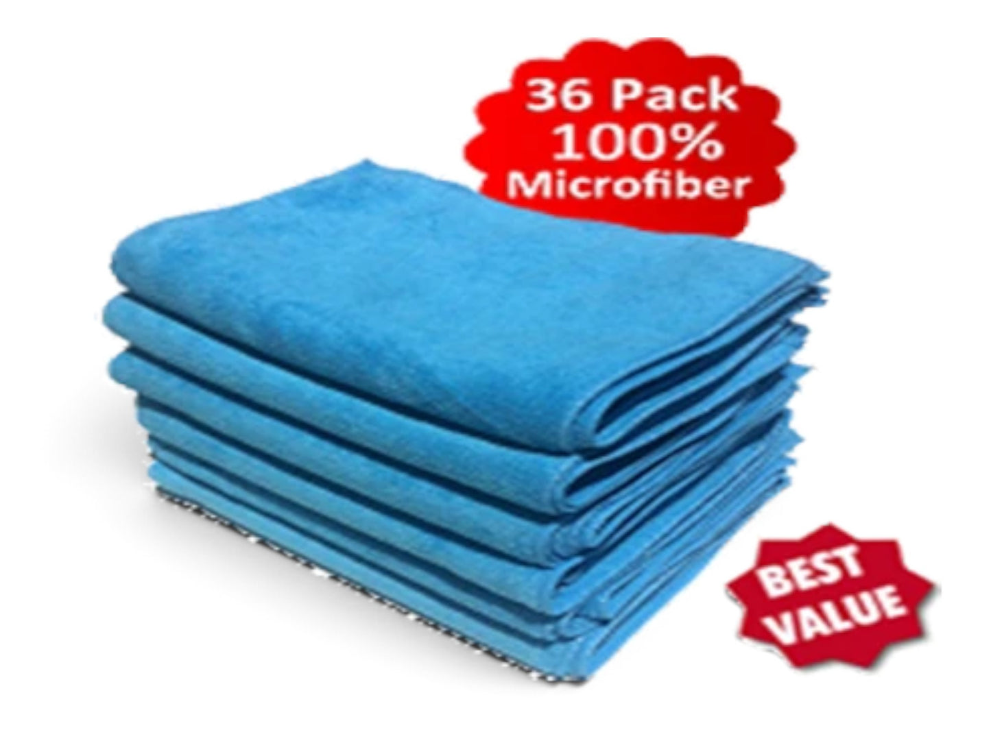 T-Top Vibes 36-pack of blue ultra-plush microfiber detailing cloths for automotive interior and exterior cleaning