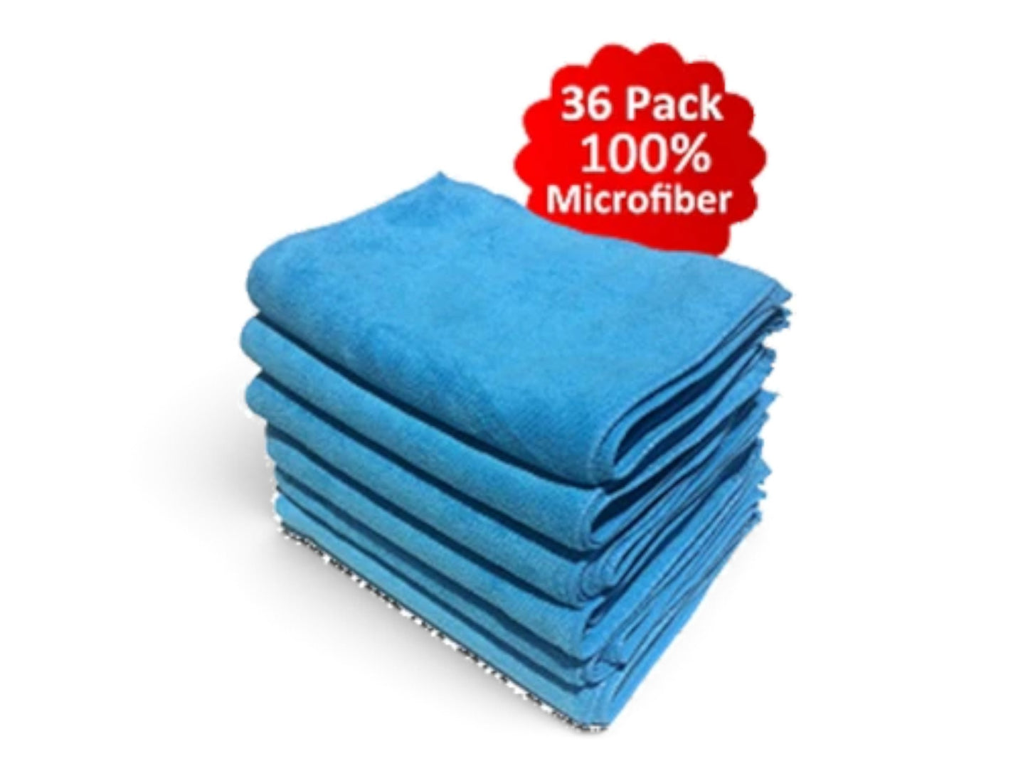T-Top Vibes 36-pack of blue ultra-plush microfiber detailing cloths for automotive interior and exterior cleaning