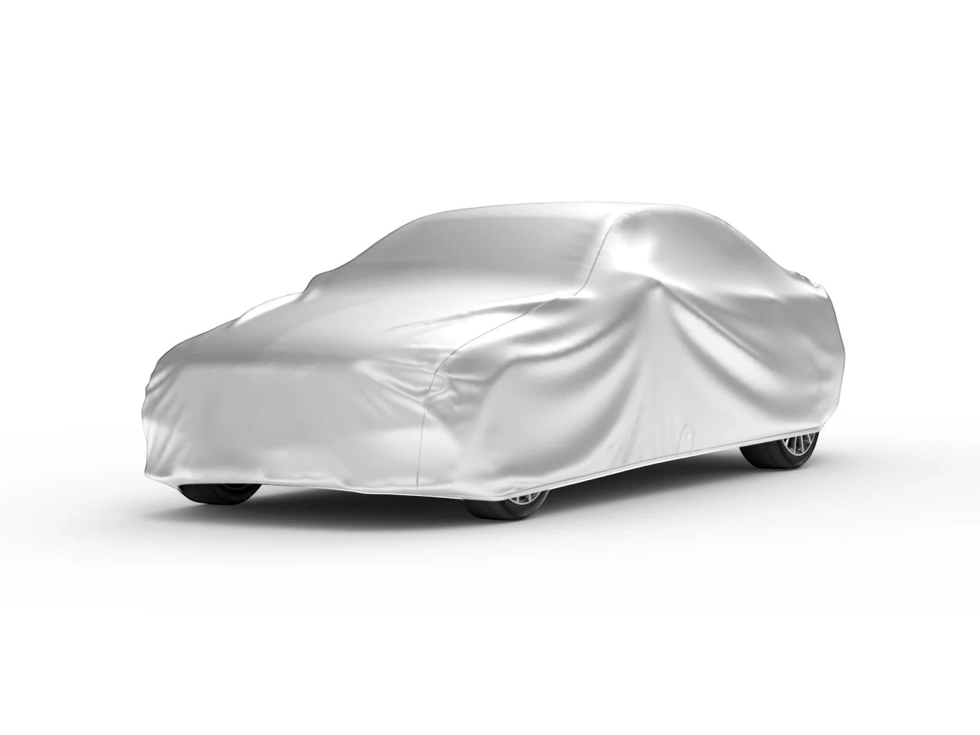 T-Top Vibes Platinum Shield silver outdoor car cover fitted over a C8 Corvette for weather and UV protection.