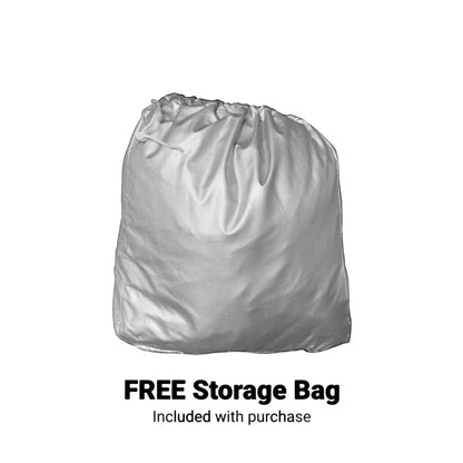 T-Top Vibes silver storage bag for C8 Corvette Platinum Shield outdoor car cover with drawstring closure