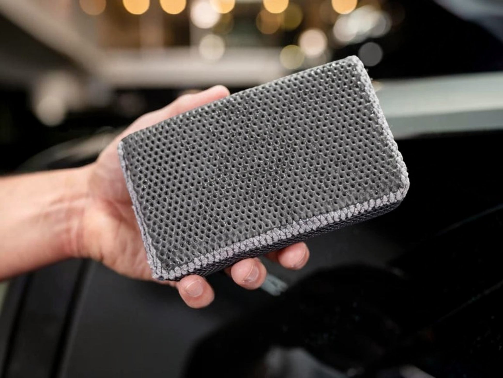 T-Top Vibes AllGuard dual-sided grey clay and bug removal scrubber pad for automotive paint decontamination