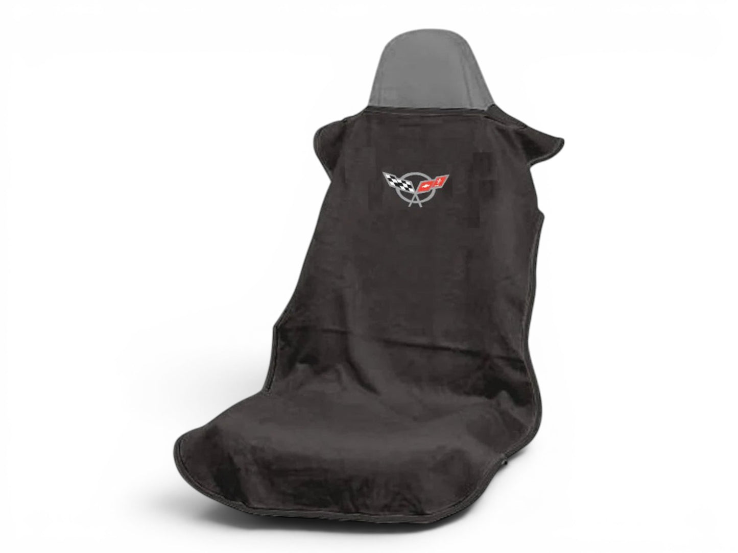 T-Top Vibes black Corvette C5 cotton seat cover towel with official logo for car seat protection