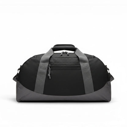 T-Top Vibes black Eddie Bauer medium duffel bag with grey accents and embroidered Corvette emblem for travel