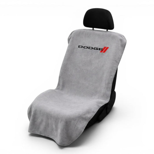 T-Top Vibes Dodge gray cotton terry velour car seat towel protector with officially licensed logo