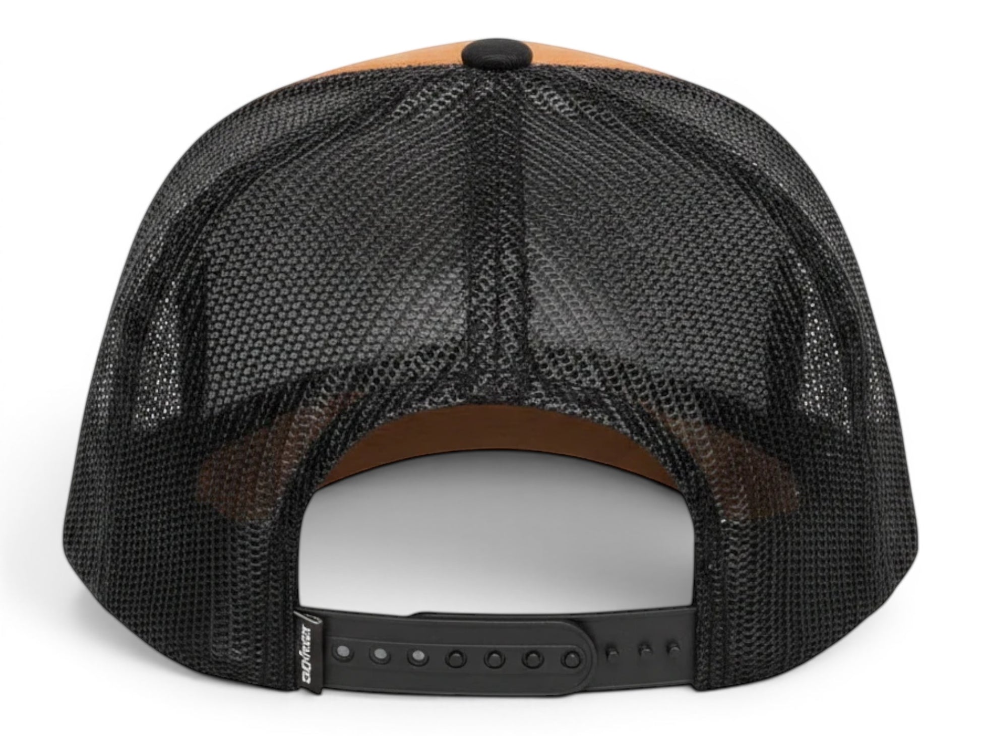 T-Top Vibes Duramax Diesel trucker cap featuring a caramel front, black mesh back, and adjustable snapback closure.