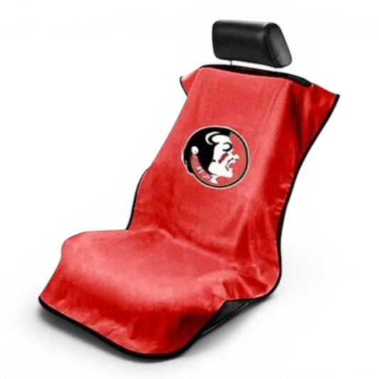 T-Top Vibes Florida State Seminoles red cotton terry velour car seat cover towel with team logo