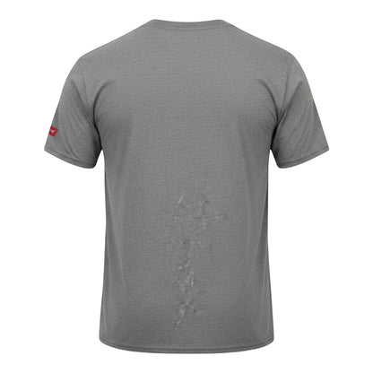 T-Top Vibes graphite grey vintage Corvette t-shirt back view made from a soft cotton poly blend fabric.