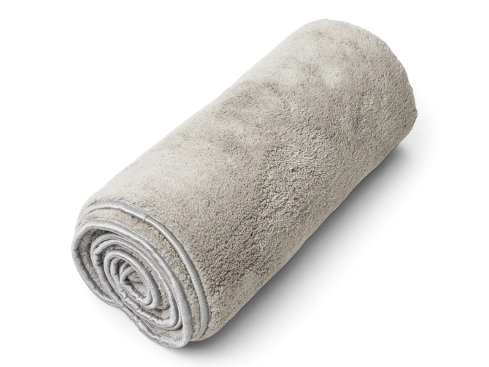 T-Top Vibes gray plush microfiber car drying towel rolled up for storage