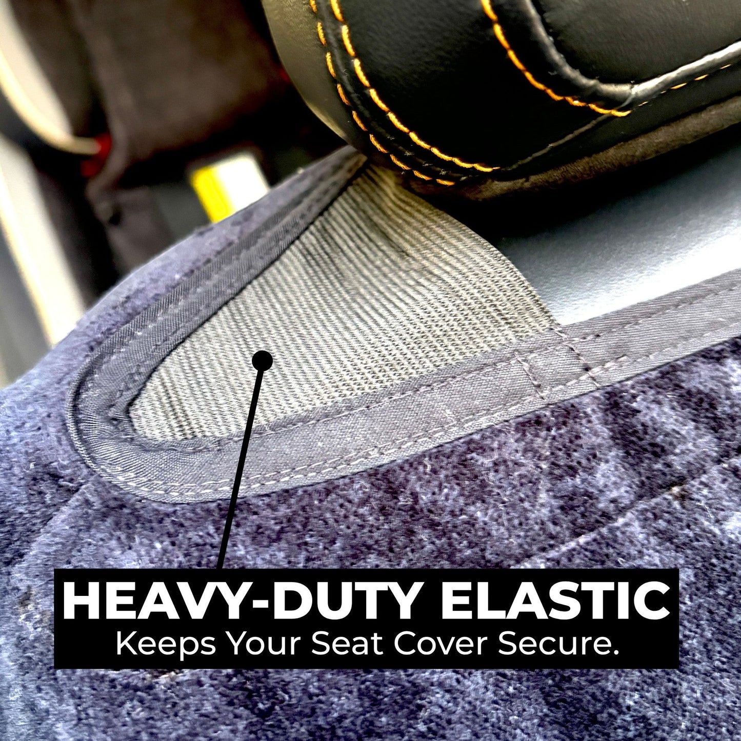 T-Top Vibes Jeep black cotton terry car seat cover towel featuring a heavy-duty elastic band for a secure fit.