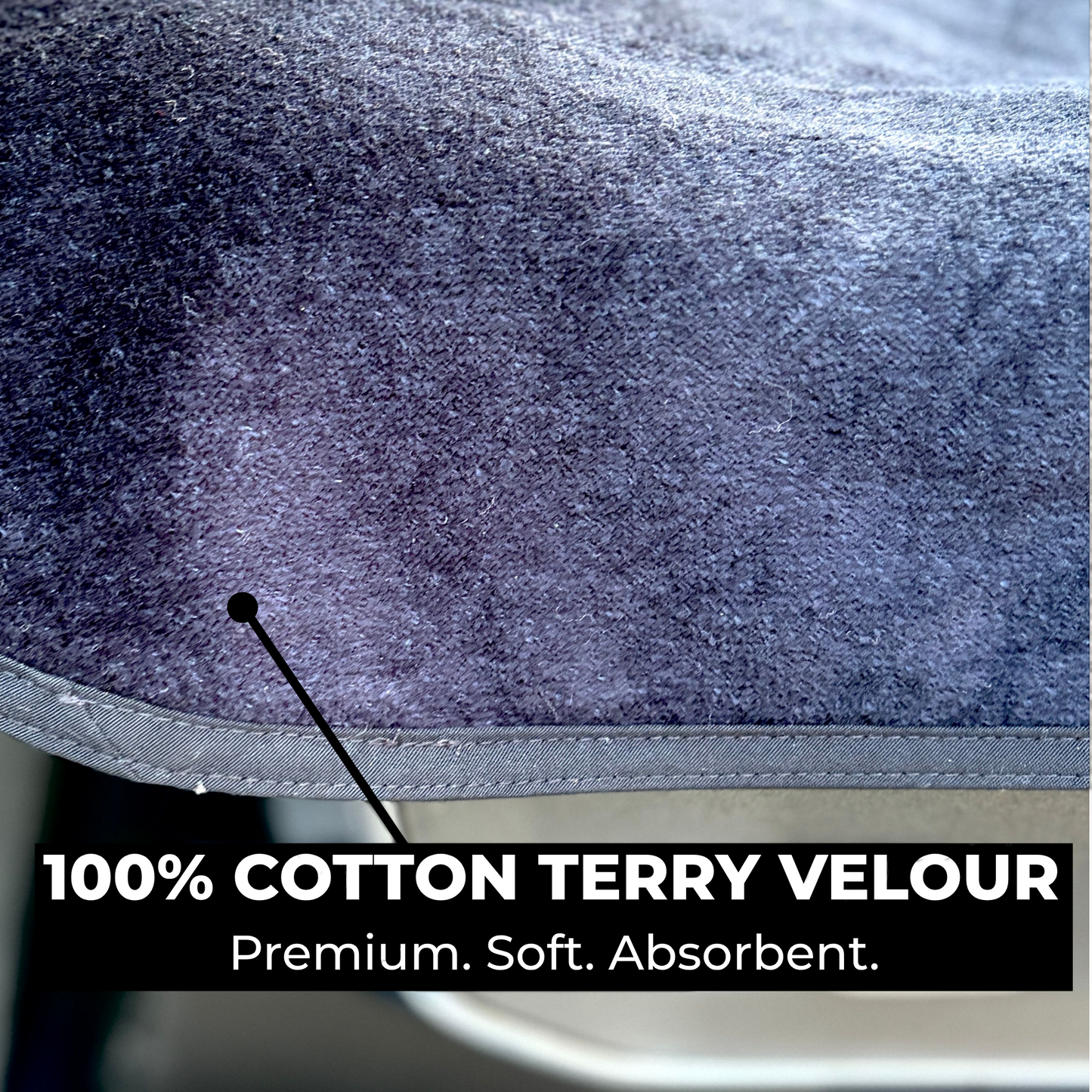T-Top Vibes blue Jeep car seat cover towel made of soft absorbent 100% cotton terry velour fabric