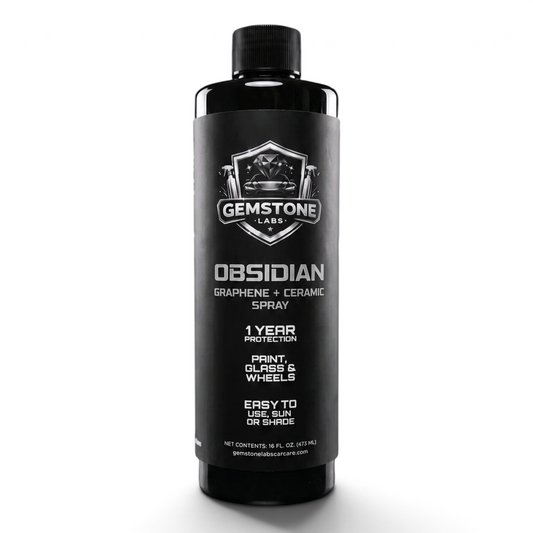 T-Top Vibes Obsidian Graphene + Ceramic spray bottle for vehicle paint, glass, and wheel protection.