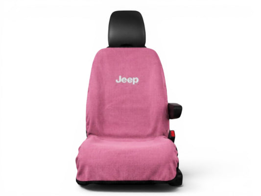 T-Top Vibes pink Jeep cotton terry velour seat cover towel for bucket seats