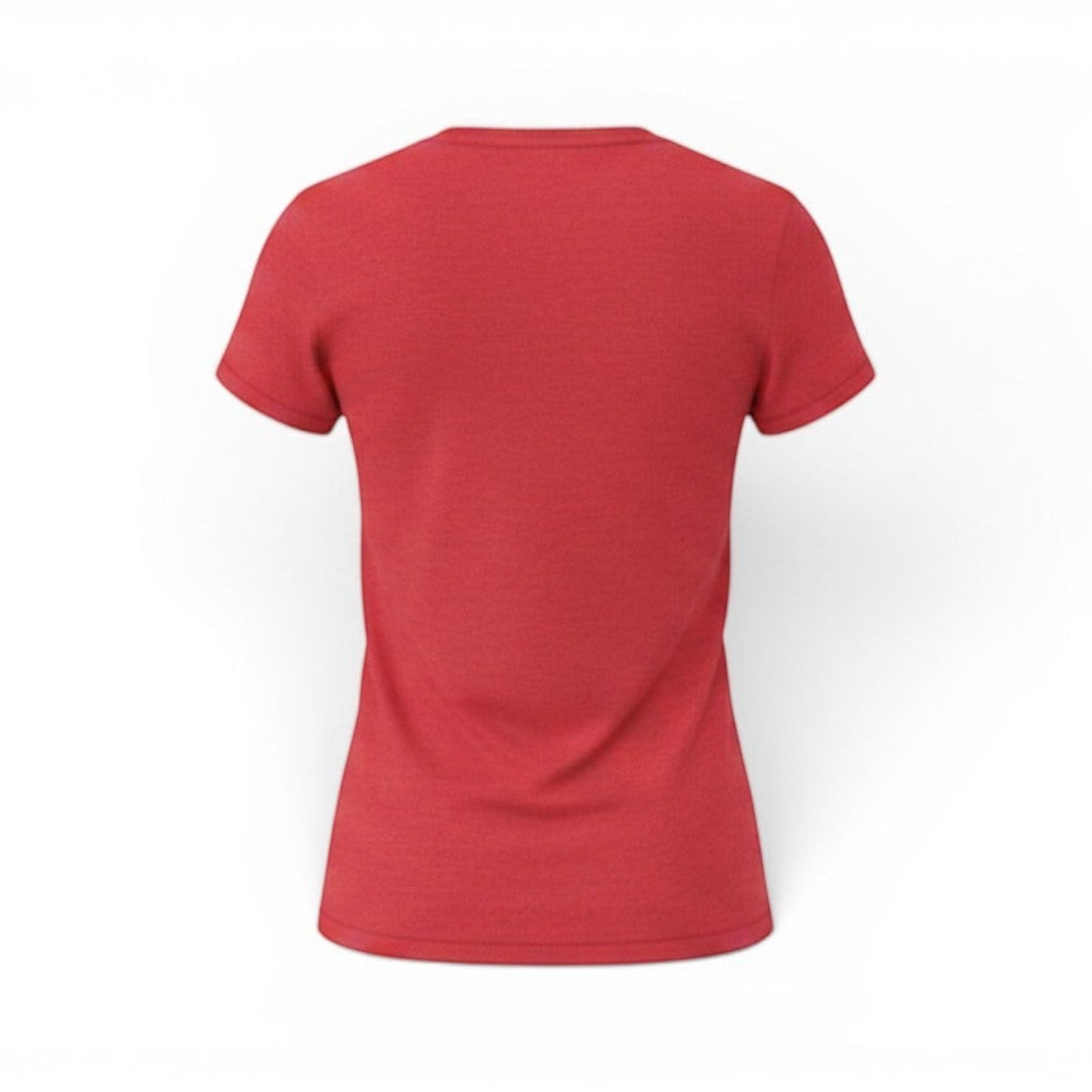 Back view of T-Top Vibes women's red mist cotton-blend t-shirt with a semi-fitted cut