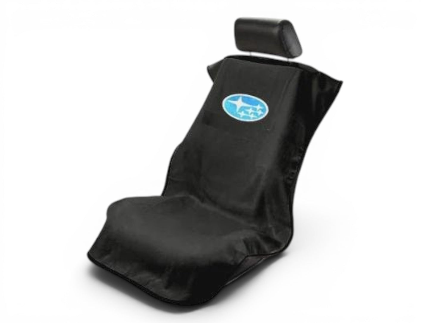 T-Top Vibes black cotton Subaru seat cover towel featuring an officially licensed logo for car seat protection.