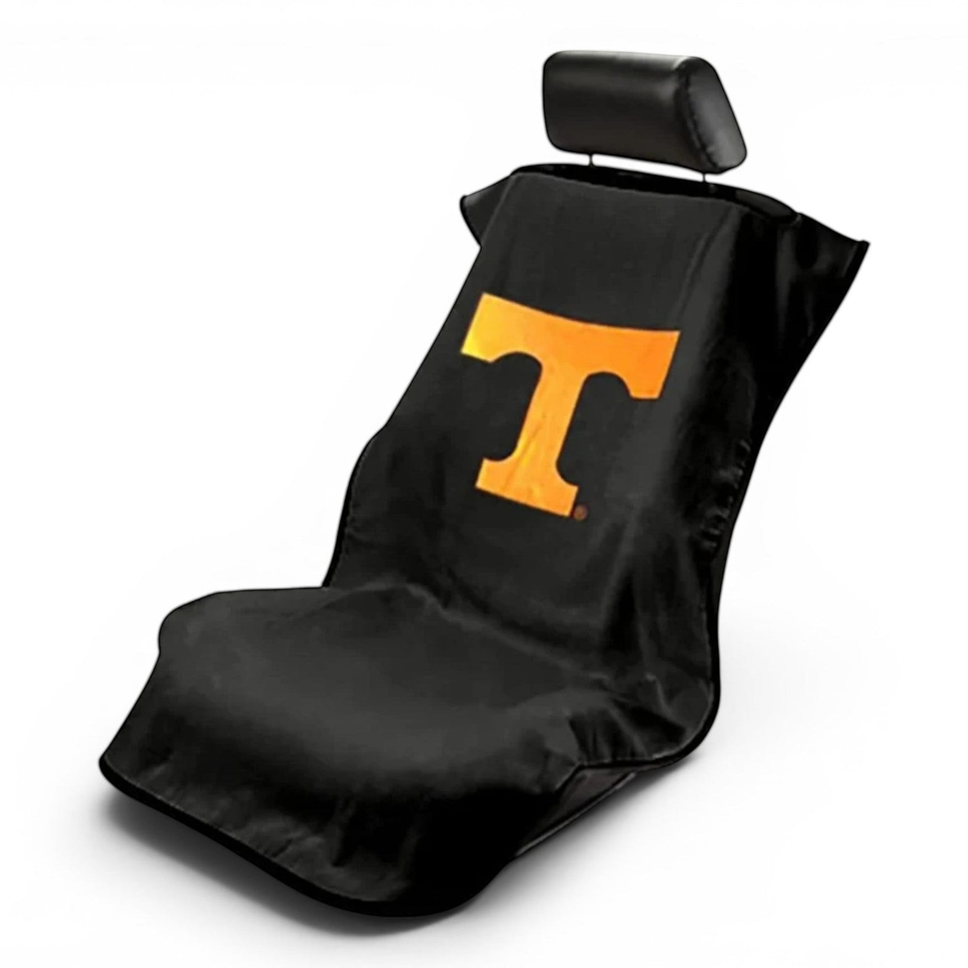 T-Top Vibes Tennessee Volunteers black cotton terry car seat cover towel with orange logo for universal vehicle fit