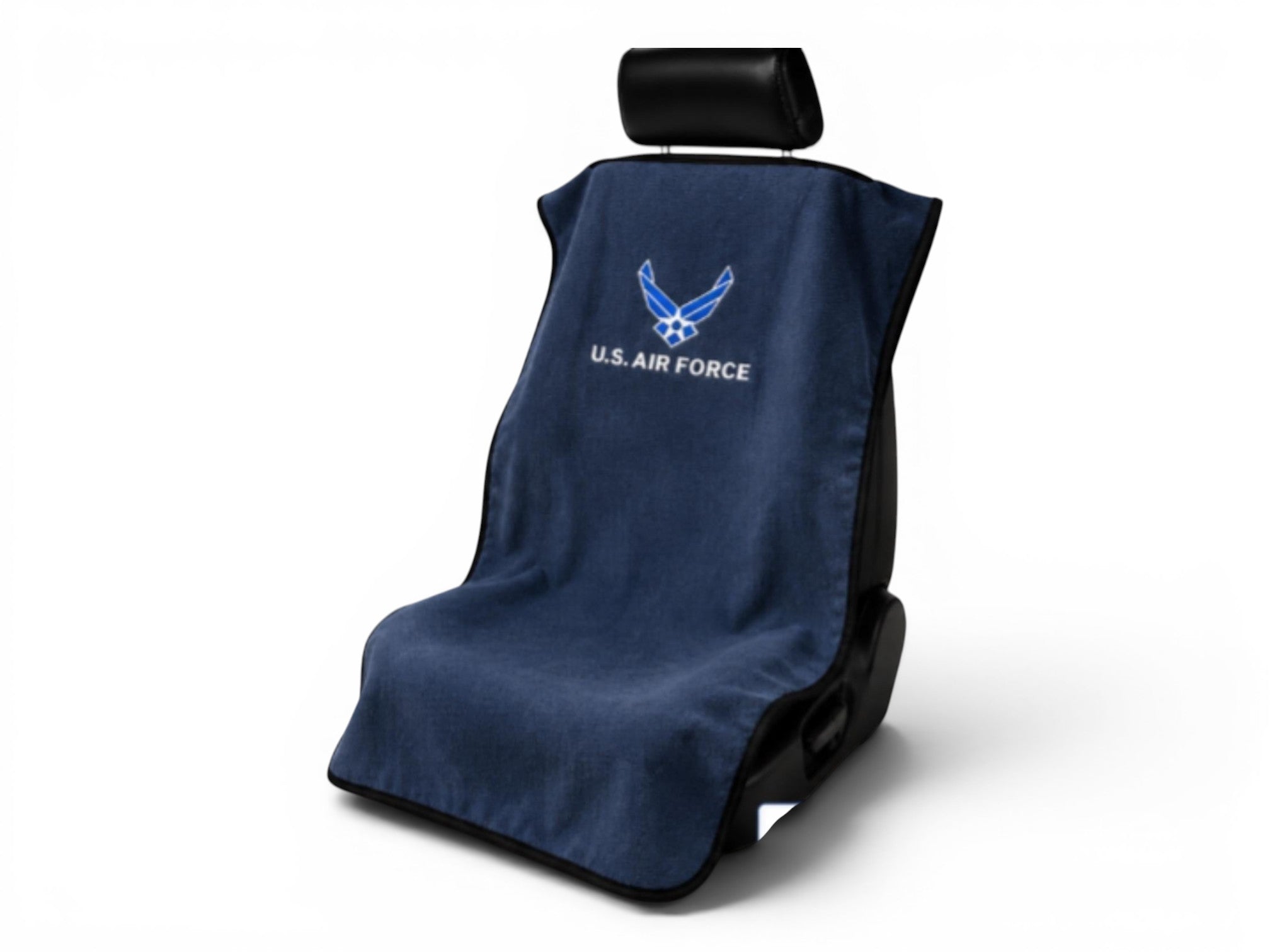 T-Top Vibes navy blue cotton terry velour U.S. Air Force seat cover towel for cars and trucks
