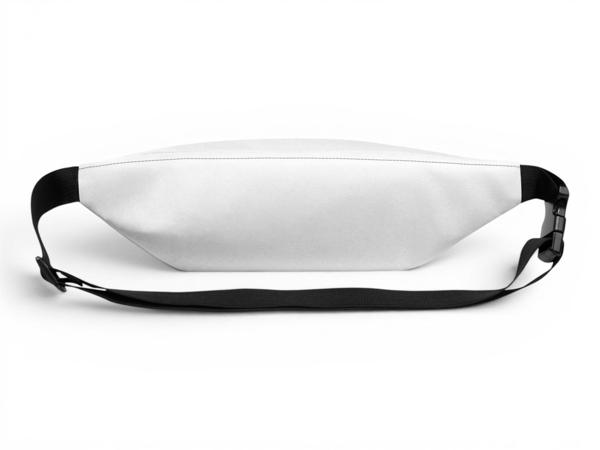 T-Top Vibes white Corvette Vette Life fanny pack with a black adjustable waist strap and durable polyester fabric.