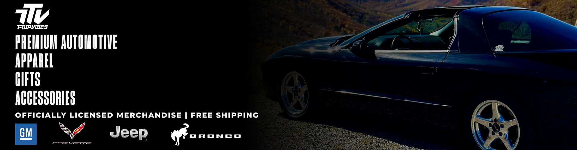 Officially licensed Corvette apparel, Corvette hats, gifts, car accessories and seat cover towels from T-Top Vibes.